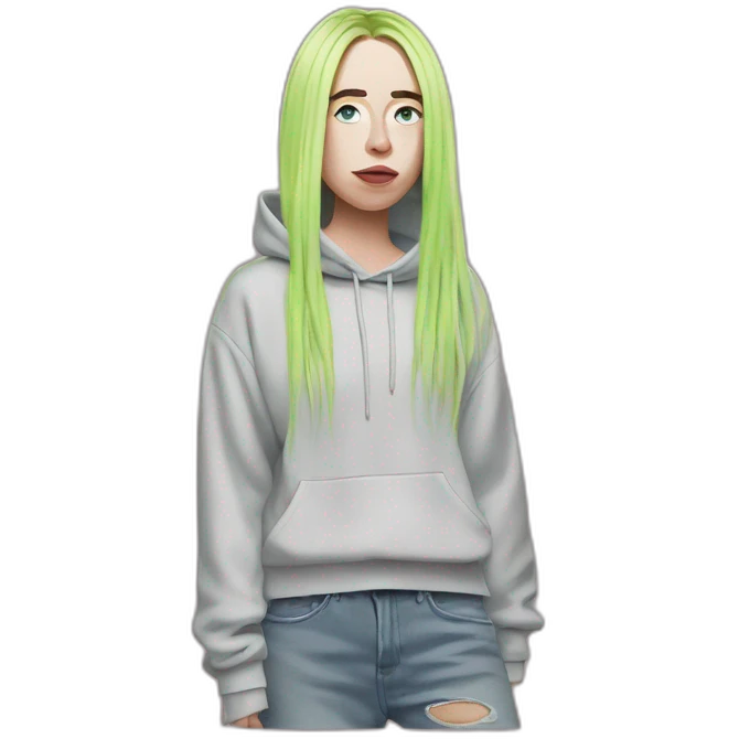 Billie Eilish on the stagge emoji