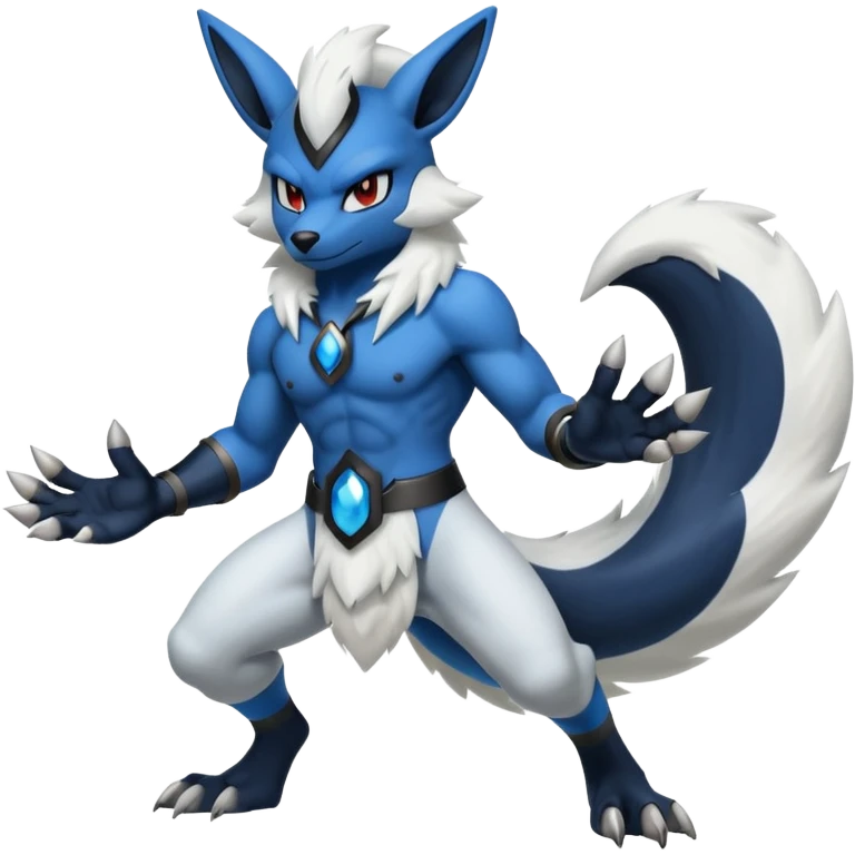 Mega lucario and Absol fusion full body emoji