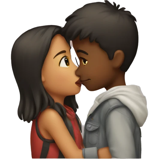 One girl kissing a boy  emoji