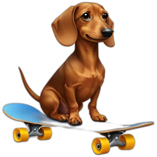 Dachshund on a skateboard emoji