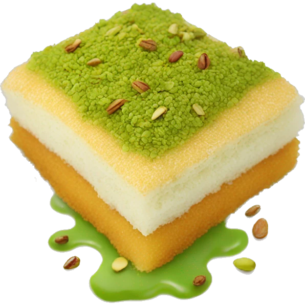 Knafeh with pistachio on top emoji
