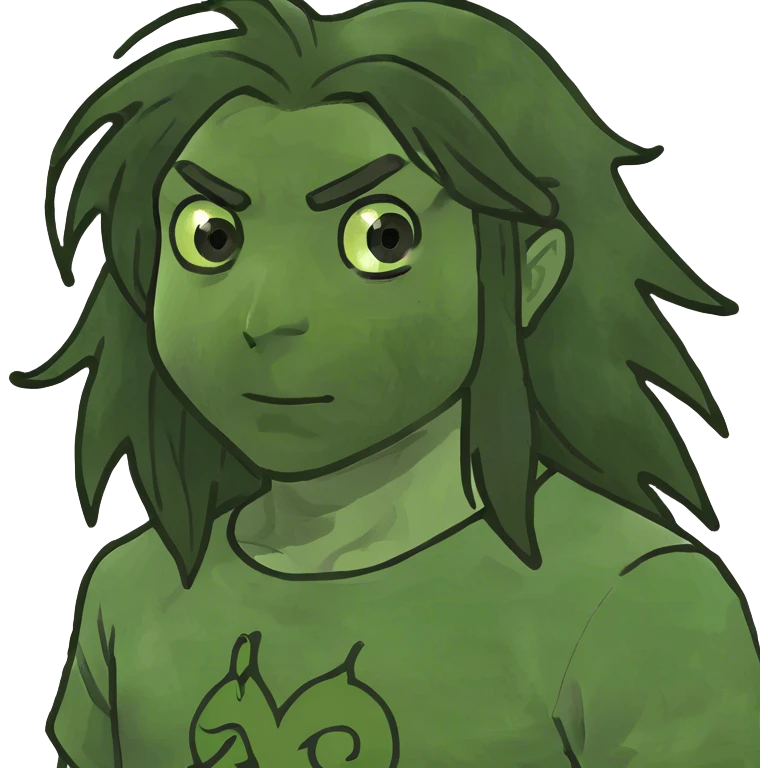 Man with longer dark hair and brown eyes wearing an anime shirt  emoji