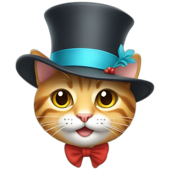smiling cat in hat emoji