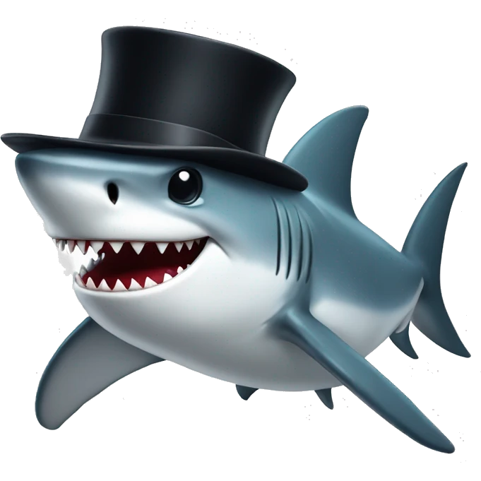 shark with top hat emoji