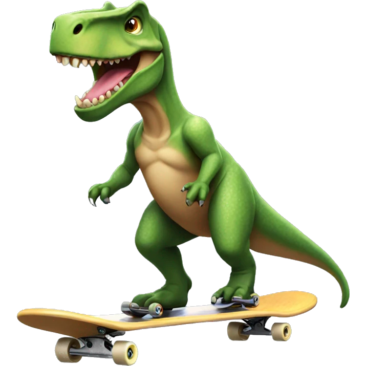 trex riding on a skateboard emoji