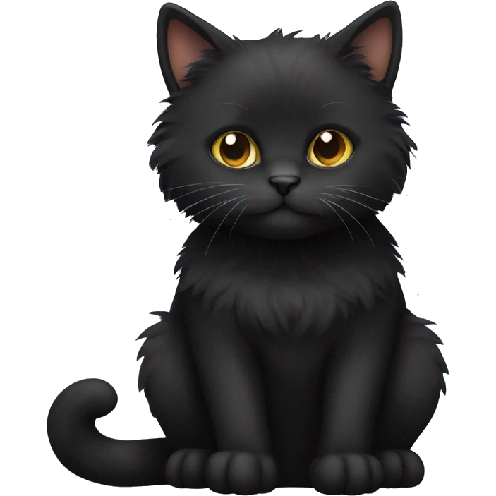 A black fluffy male cat  emoji
