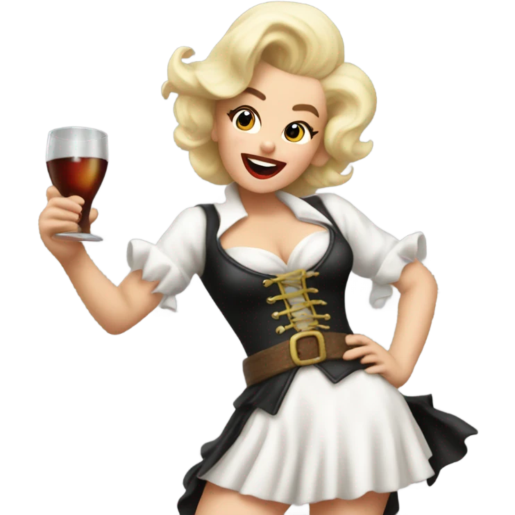 Marilyn Monroe pirate girl cheers emoji