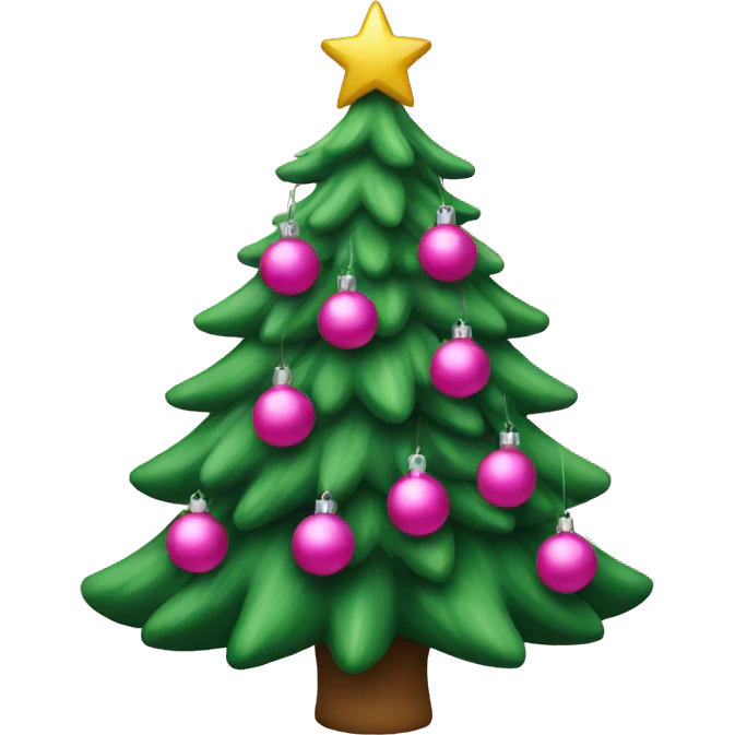 A Christmas tree with pink ornaments  emoji