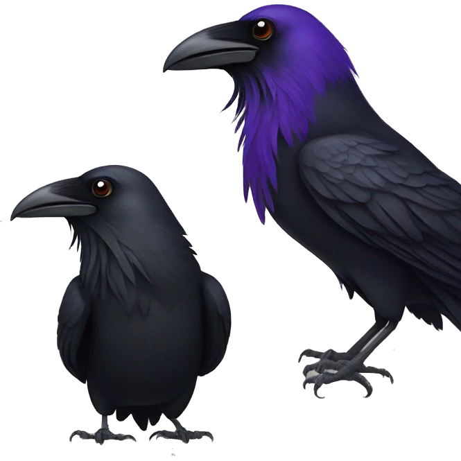 Two raven birds emoji
