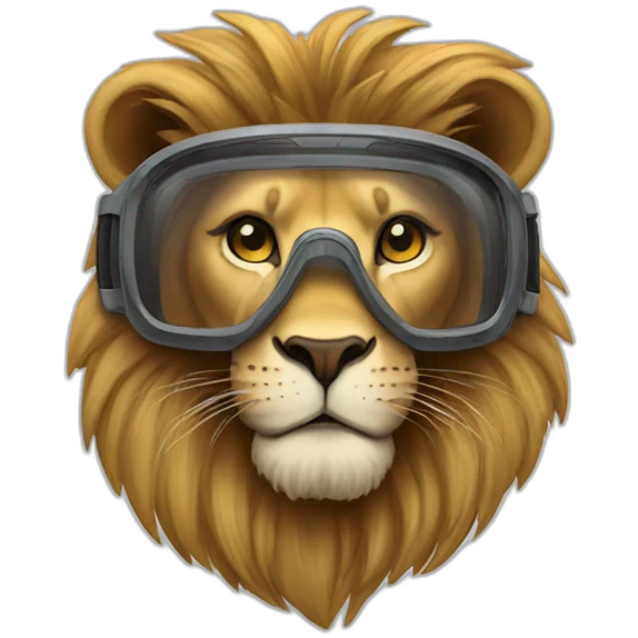 lion in goggle emoji