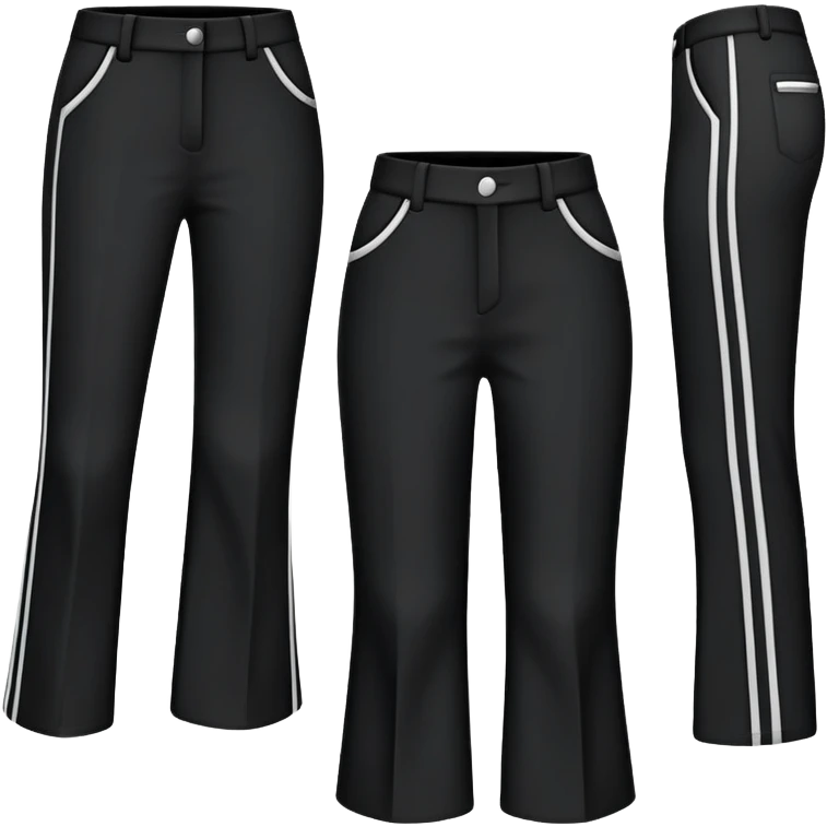 Bootcut black banding pants emoji