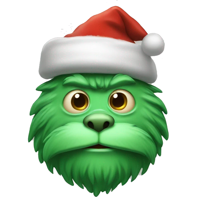 Green monster wearing Santa hat emoji