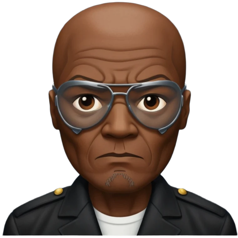 Create nick fury Superhero Emoji face only 1 eye patch black old person emoji