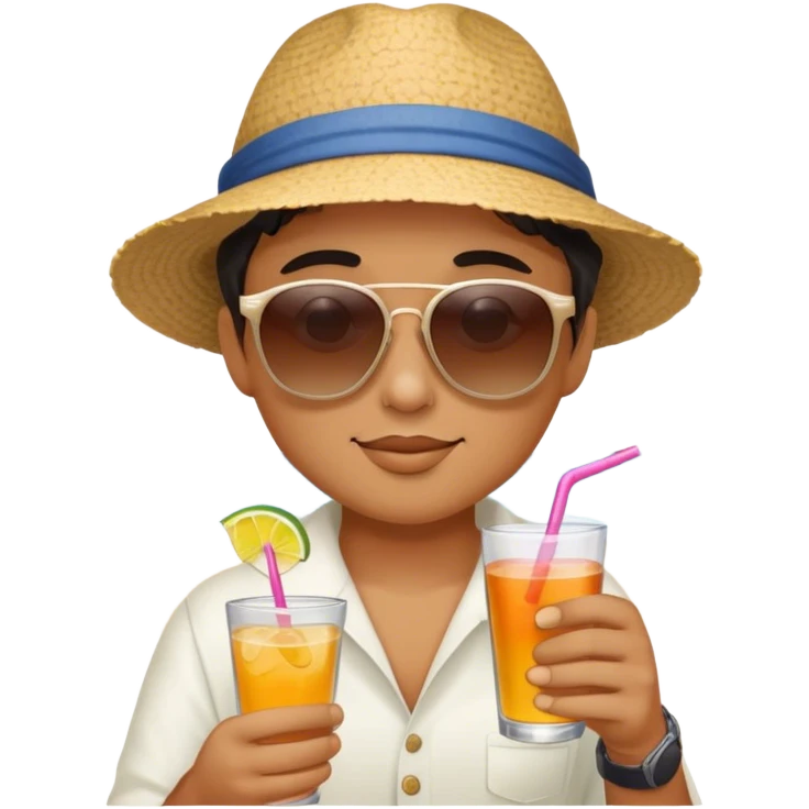 Me sipping a drink on the beach emoji