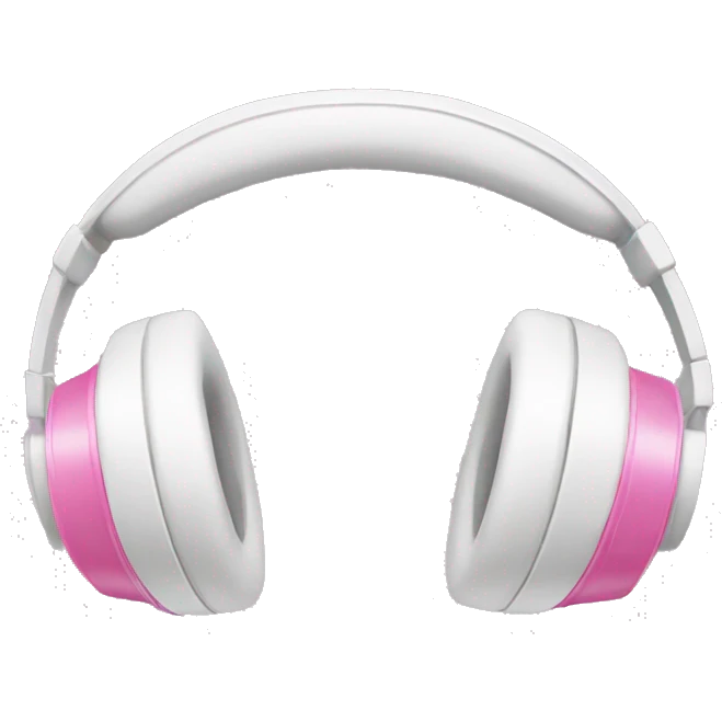 White headphones with pink bows emoji