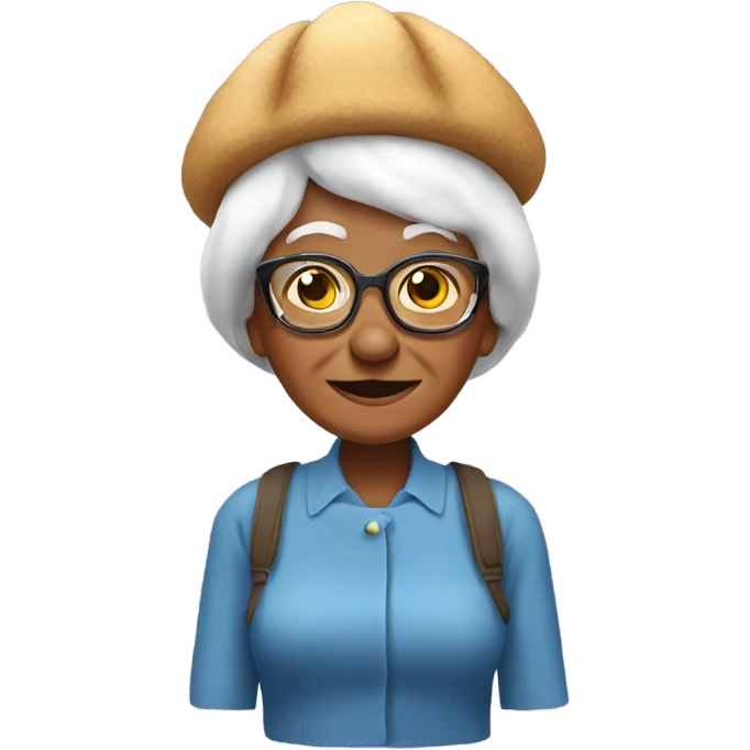 Grandma with chicken hat emoji