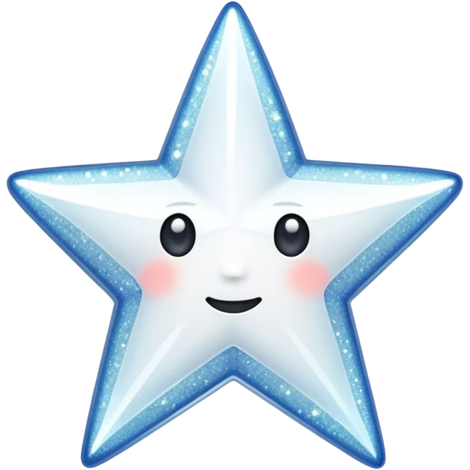 white glory star glitter emoji