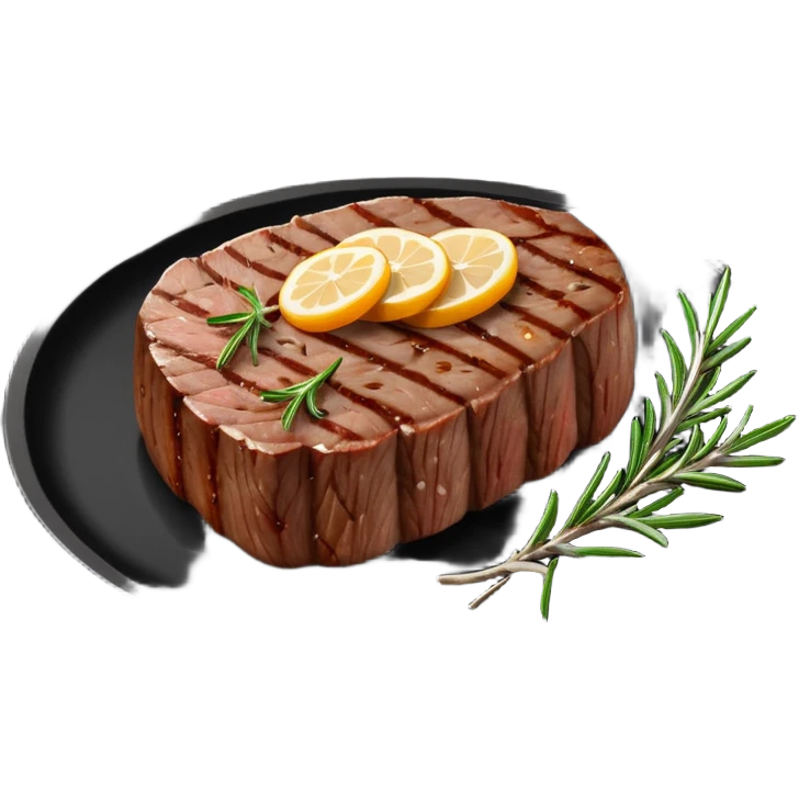 steak on a black platter emoji
