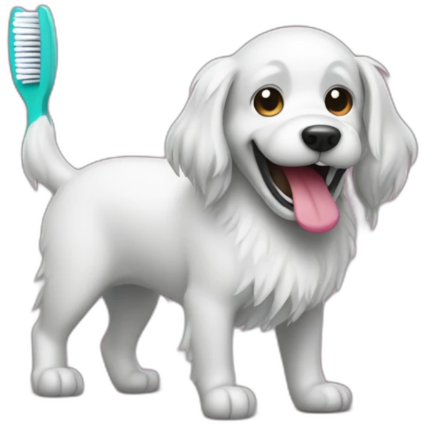 dog and toothbrush and the side emoji