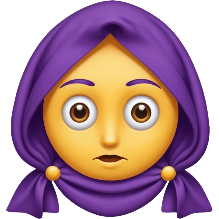Hazme un emoji de una toalla morada con ojos de Cari con ojos de caricatura con boca emoji