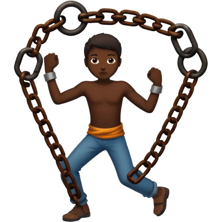 silhouette breaking free from chains emoji