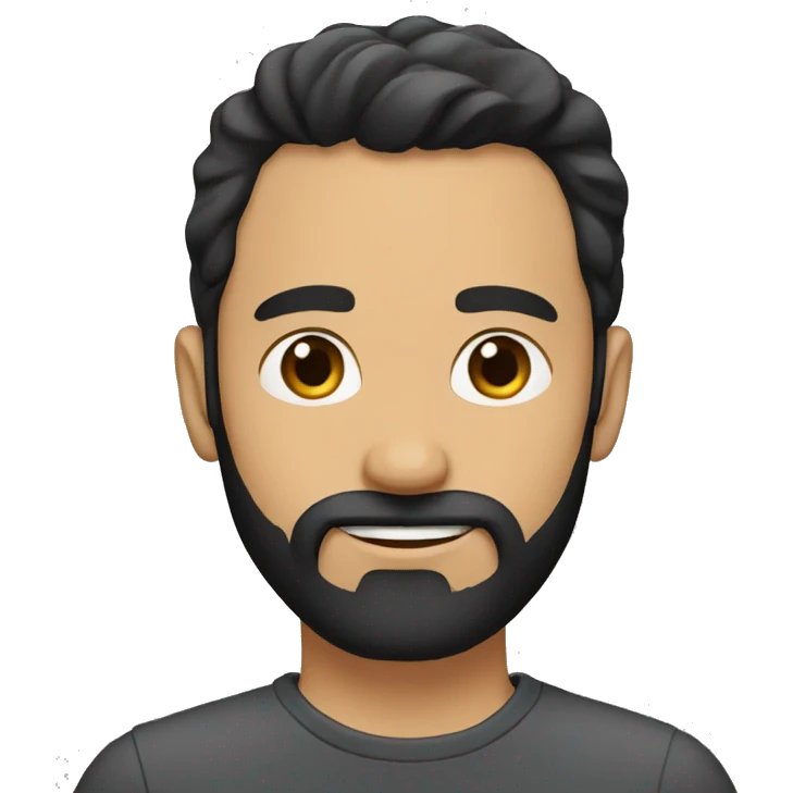 man-black-hair-beard- thin emoji