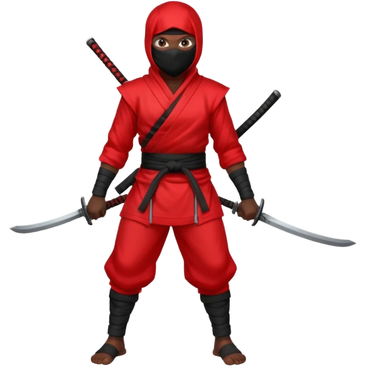 black skin ninja red clothes no weapon full body emoji