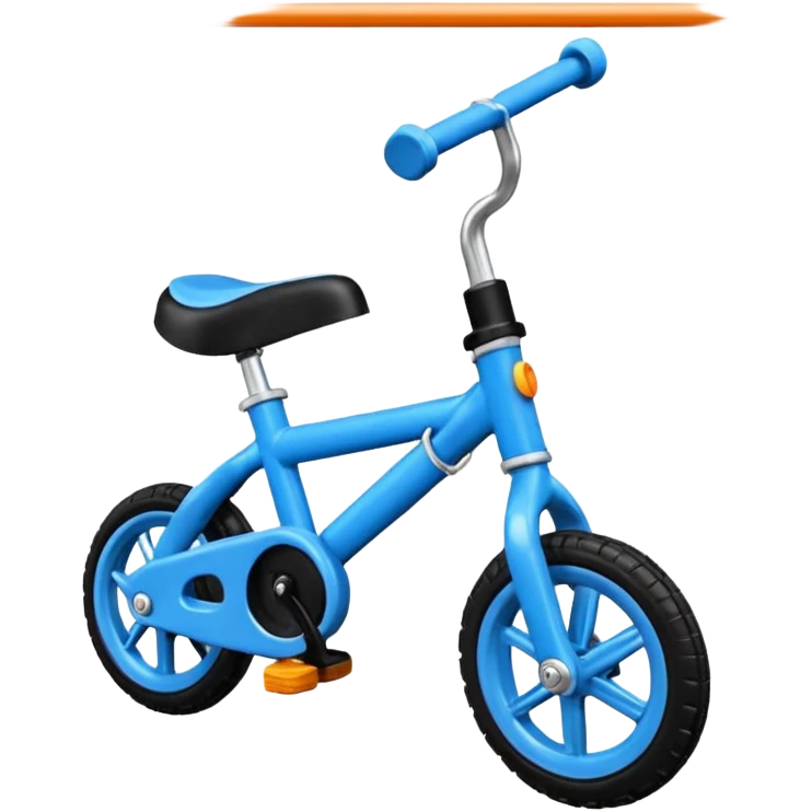 Глянцевая игрушечная ракета в сине-оранжевых цветах, взлетающая вверх, оставляющая за собой красивый след из облачков дыма. Символ быстрого прогресса emoji