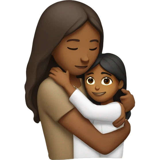 Brown girl with Jesus huging emoji
