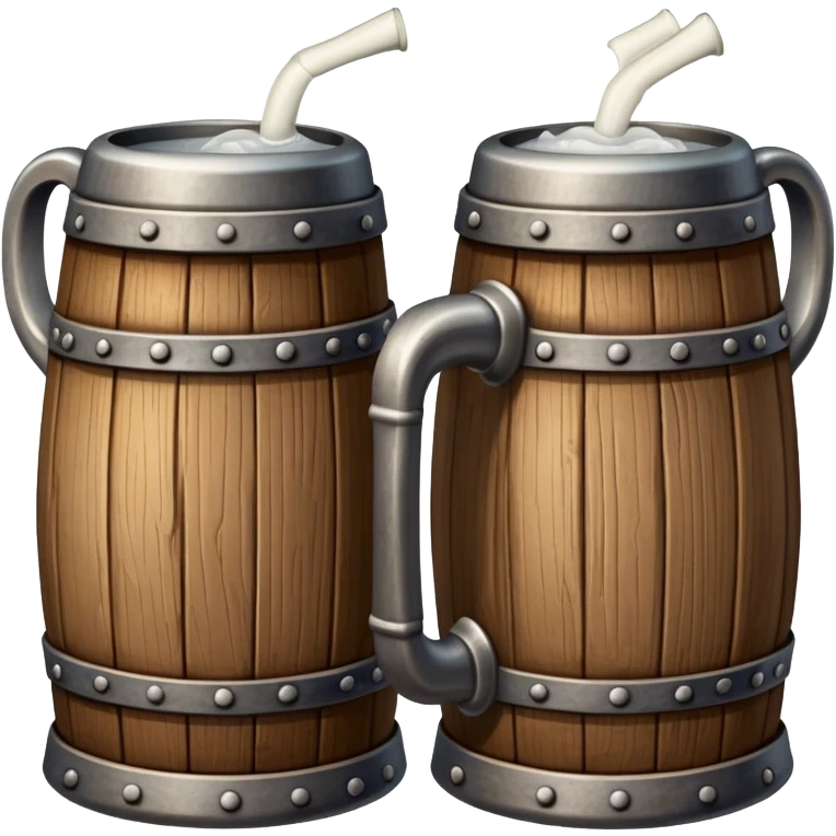 Two wooden tankards clinking emoji