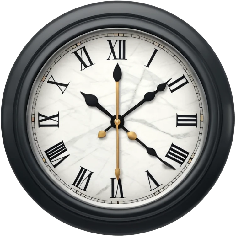 White marble effect Clock without outline emoji