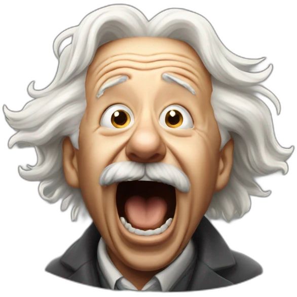 Albert Einstein screaming  emoji