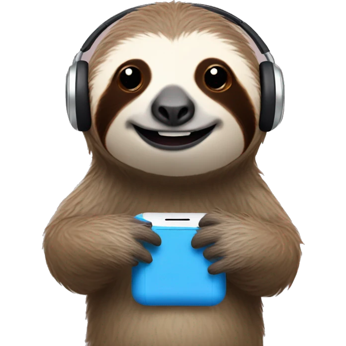 Sloth with AirPods  emoji