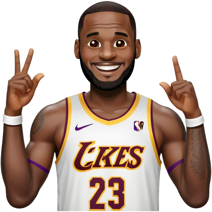 LeBron James celebrating a victory emoji
