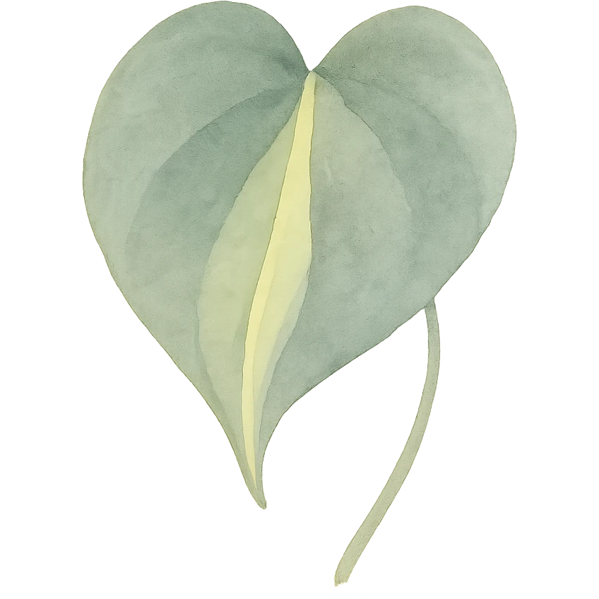 Philodendron Rio leaf, watercolor effect, soft edges, gentle color blending emoji