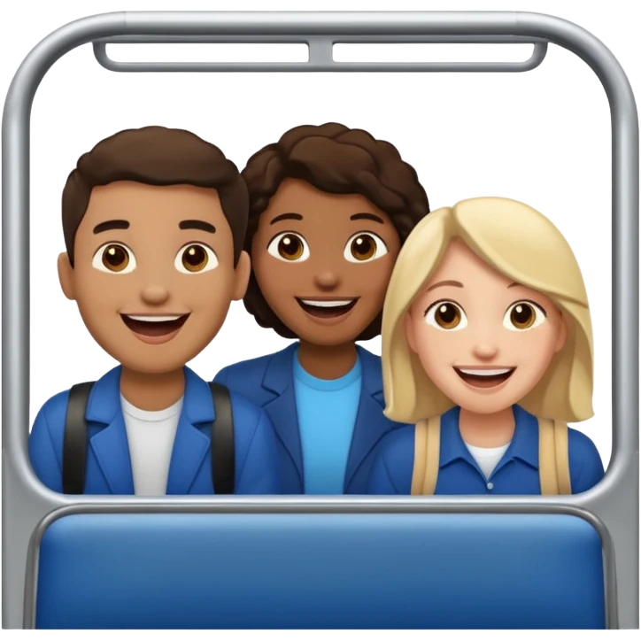 Three people on a bus emoji