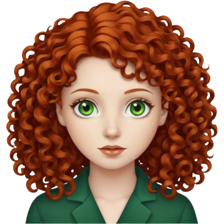 👩🏻‍🦰porn star curly hair  but cute green eyes emoji