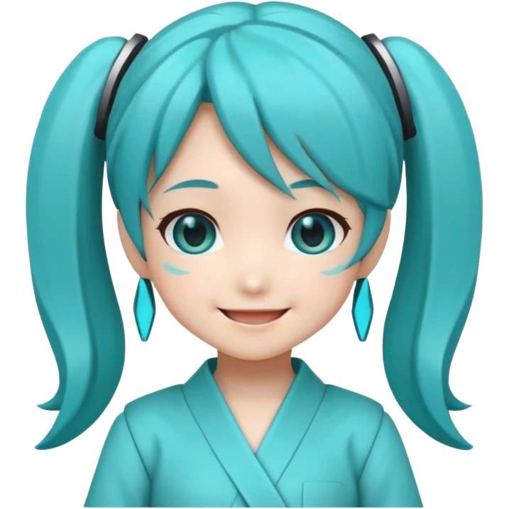 Hatsune Miku as a emoji and is chibi emoji