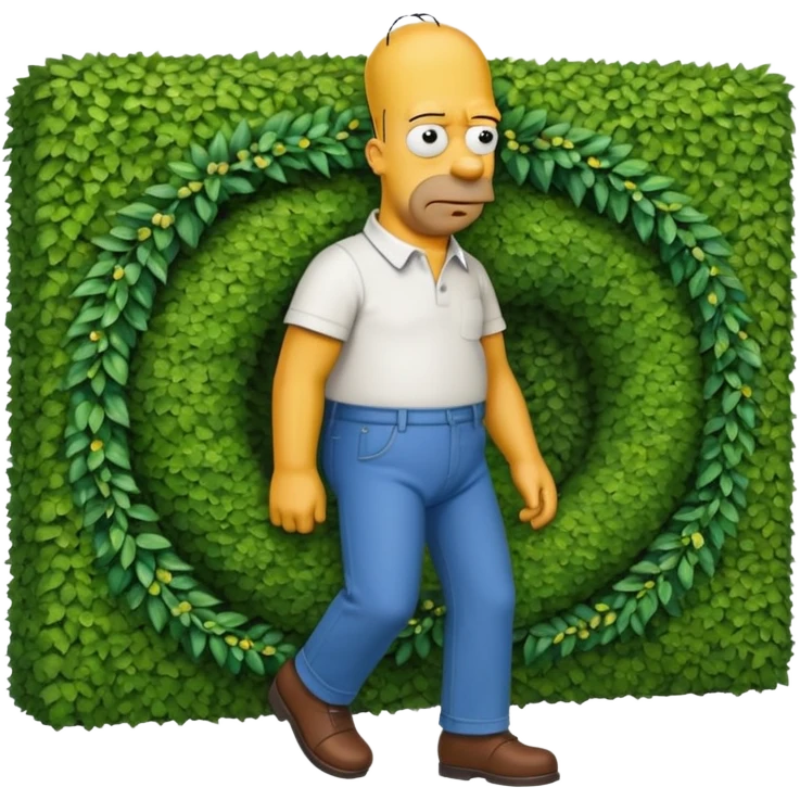 homer going into the hedge emoji