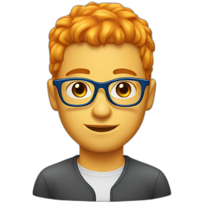 cheveux-orange-yeux-bleus lunettes emoji