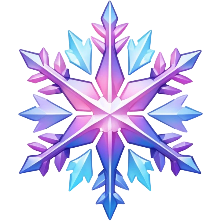 Gradient iridescent Pastel Pink violet blue white crystal star snowflake  emoji