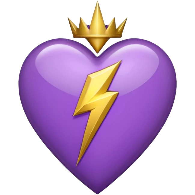 purple heart with a lightning bolt emoji