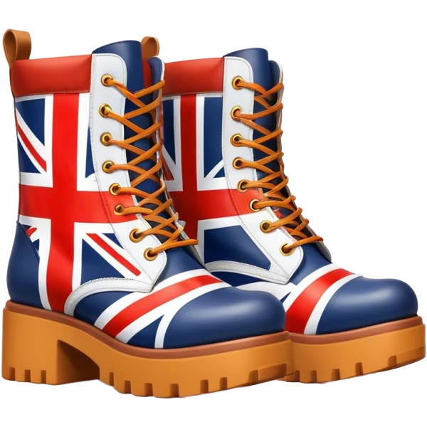 Union Jack flag platform boots ginger spice emoji