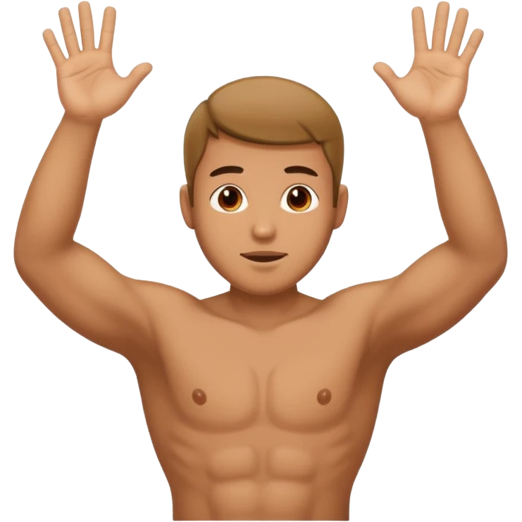 A man who has his balls to big and move yours hands upp and down emoji