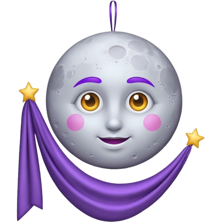Moon Banner — silver cloth + violet trim emoji