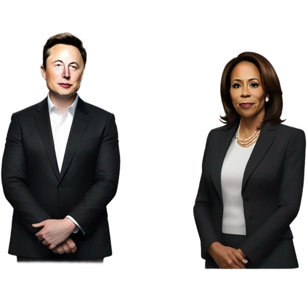 Elon musk and kamla harris emoji