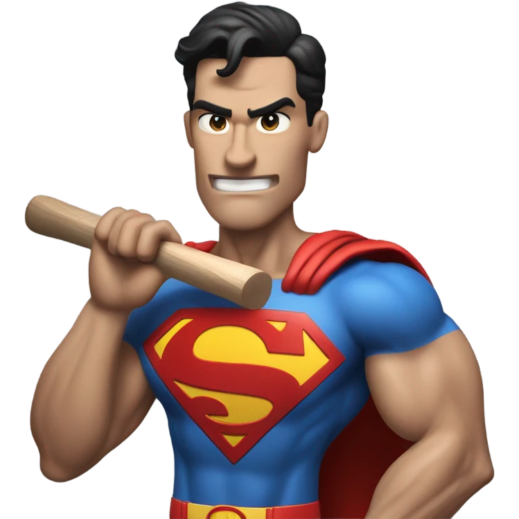 Superman getting hit with a bat emoji