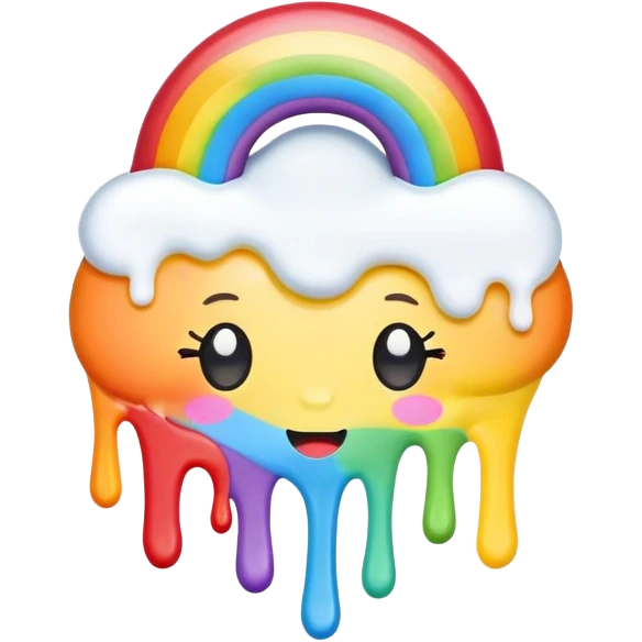 melted paste  rainbow kawaii frosting emoji