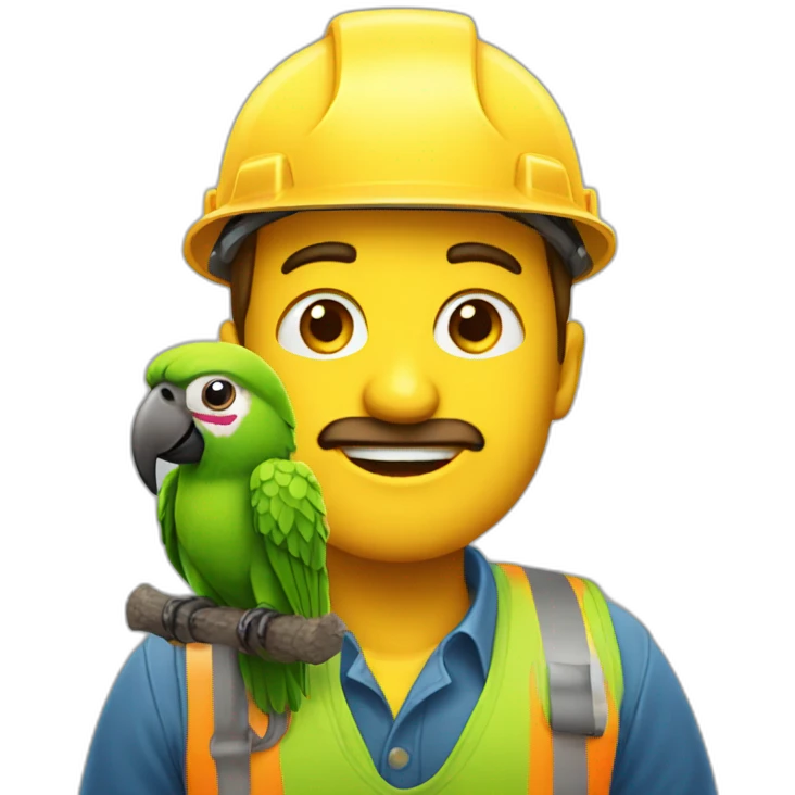 digger with parrot on head emoji