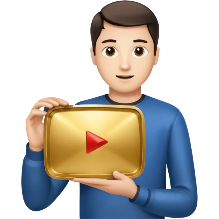 flexing youtube golden play button emoji